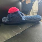 Kensie 🩷💙 Peep Toe Faux Fur Fuzzy Heart Slippers Navy Blue Size 9 Photo 5