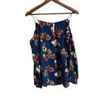 Sweet Wanderer Floral Cold Shoulder Blouse Top Blue Rust White Womens Size S Photo 6