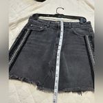 Free People Black Jean Shorts with Embellished Trim Photo 6