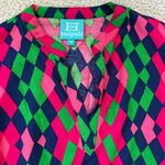 Escapada Living Top 3/4 Sleeve Size M Pink Navy Green Colorful Lightweight Photo 1