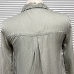 C&C California Sage Green 100% Roll Tab Sleeve Shirt Dress With Pockets Small Photo 5