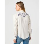 Wrangler  Piped Western Shirt Vintage White Snap Front Embroidered Long Sleeve Photo 1