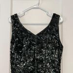 Stenay VTG 100% silk full sequin beaded black dress sweetheart neckline size 10 Photo 4