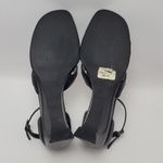 Coldwater Creek Cross Over Stitch Low Wedge Ankle Strap Leather Upper Sandal Black Size 9.5 Photo 9