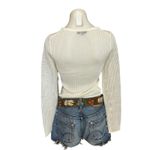 H:ours White Mesh Top Sweater SMALL Revolve Glow in The Dark Sheer Rave $198 NEW Photo 7