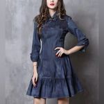 VICKY AND LUCAS Denim Blue Women's Dress. 100 % COTTON 💙💙💙💙 Size M Photo 11