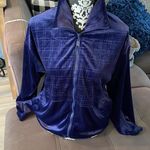 SLADE Blue/Purple Soft Velour Feel Zipper Jacket Size Petite Medium Photo 0