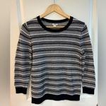 J.Crew Factory 100% Cotton Crew Neck Sweater Women's M Black & Cream Stripped Size M Photo 0