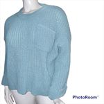 Aaron and Amber  aqua chunky chenille oversized sweater Photo 2