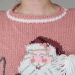Vintage 90s Pink Santa Claus Sweater Photo 3