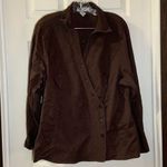 carole little  Brown Textured Long Sleeve Button Up Blouse 2X Photo 0
