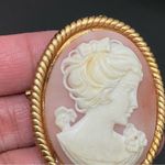 Vintage Unsigned Pink Lady Cameo Gold Photo 8