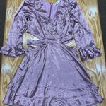 Rahi Mini Dress Womens Large Metallic Pink Antique Rose Lustrous Cut Photo 0