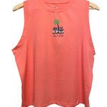 Disney Chip And Dale Sleeveless Top Women Size 1X Pink Tropical Beach Pink FLAW Photo 0