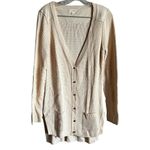 Maison Jules Cream Longline Button Down Waffle knit Cardigan Photo 1
