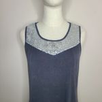 POL Silver Sequin Open Back Grey Boho Chic Swing Tank Size M Photo 1
