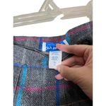 Kay Warner Skirt Womens Size 8 Grey Plaid Pleated Midi Wool Blend Vintage Chic Gray Photo 6
