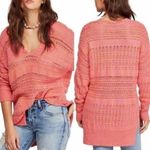 Free People Hot Tropics Paloma Combo Open Knit V-Neck Long Sleeve Sweater XS NWT Photo 1