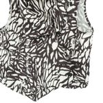 Lisa Bayne Crinkle Abstract Print Shawl Collar Asymmetrical Vest Jacket Top M Brown Size M Photo 2