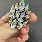 Vintage Boho Floral Shaped Gemstone Stretch Band Ring Jewelry Silver Photo 9