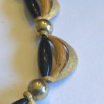 Kramer Vintage Gold Tone & Black Fringe Pendant Statement Necklace Earrings Set Photo 4