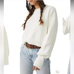 Free People  White Ribbed EASY STREET CROP PULLOVER IN MOONGLOW Size XS Photo 1