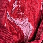 J. Jill Red Corduroy Woman’s Hooded Pullover Blouse Size Medium Photo 5