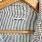 Reformation  Preston Linen Striped Button Up Shirt Photo 4