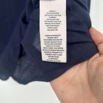 Nanette Lepore  Boho Navy Blue Crinkle Top Lace Trim Square Neck 3/4 Sleeves Sz M Photo 9