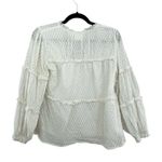 Anthropologie  MAEVE Angela Ruffle Peasant Blouse White 100% Sz S Photo 2