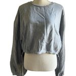 Open Edit Women's Cropped Pull Over Dual Drawstring Sweatshirt Size L Photo 0