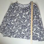 Lands' End  Leaf Print Top Size 3X 24W Navy Smooth Stretch Nautical Resort Coastal Photo 5