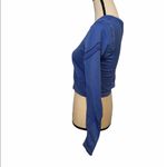 Fabletics  blue Jaymee mesh long sleeve crop top L. Photo 2