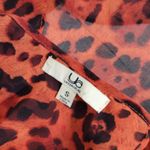 YA Los Angeles Leopard Print Blouse Top Women's Size S Long Sleeve Sheer‎ Orange Black Photo 4