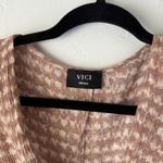 VICI Jumpsuit Womens Small Brown White Short Sleeve Waist Tie Soft Rayon Romper Photo 3