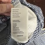 Free People  Kate Gingham Pants Navy White 100% Cotton Straight‎ Leg Size Medium Photo 9