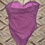 Size Medium NEW Pink Metallic Women’s Halter Top Swimsuit Photo 2