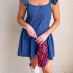 Olivaceous  Dress Denim Mini Photo 0