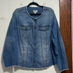 LOGO By Lori Goldstein Logo Lori Goldstein Frayed Hem Denim Jean Jacket NWT 20W Photo 1