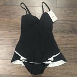 NWT Profile by Gottex Bandeau Strapless Swimdress Sz 10 Black Photo 3