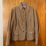 J.Jill  Denim Ruffle Trim Corduroy Jacket Unique Buttons Pockets Vintage Large Photo 8