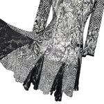 Mechant Y2K Vintage Tunic Top S/M Fairy Whimsigoth Sheer Asymmetrical Lace Shirt Black Photo 2