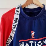 P.E Nation The Wembly Sweatshirt, (REVOLVE Collection) Navy & Red Cotton sz. S Blue Photo 9