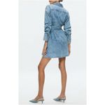 Alice + Olivia  Brigita Ruched Sleeve Denim Mini Shirtdress-NWT Photo 1