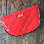 Victoria's Secret Victoria’s Secret Red Quilted Makeup Cosmetic Travel Bag Photo 1