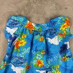 Vintage Made in Hawaii Aloha Dress Floral Print Island Cruise Dress Size L Blue Size L Photo 4