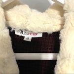 Just Fab white faux fur maroon sweater medium Photo 2
