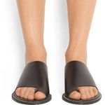 Givenchy  Black Leather Chain Accent Slides Photo 1