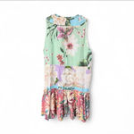 Farm Rio  Pastel Patchwork Floral Tiered Mini Dress- NWOT  Photo 3