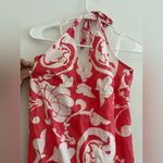 Old Navy  Halter Maxi Dress Size L Red White Floral Print Summer Beach Vacation Photo 4